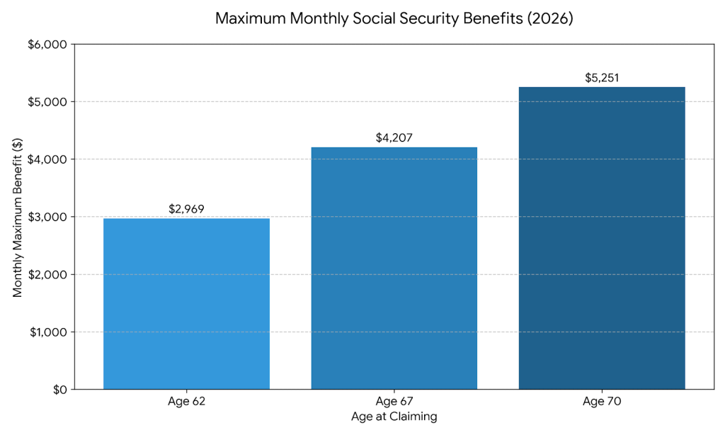 Maximum Benefits by Claiming Age